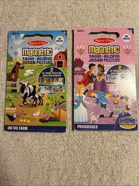Melissa & Doug Magnetic Take-Along Jigsaw Puzzles - Bundle of 2